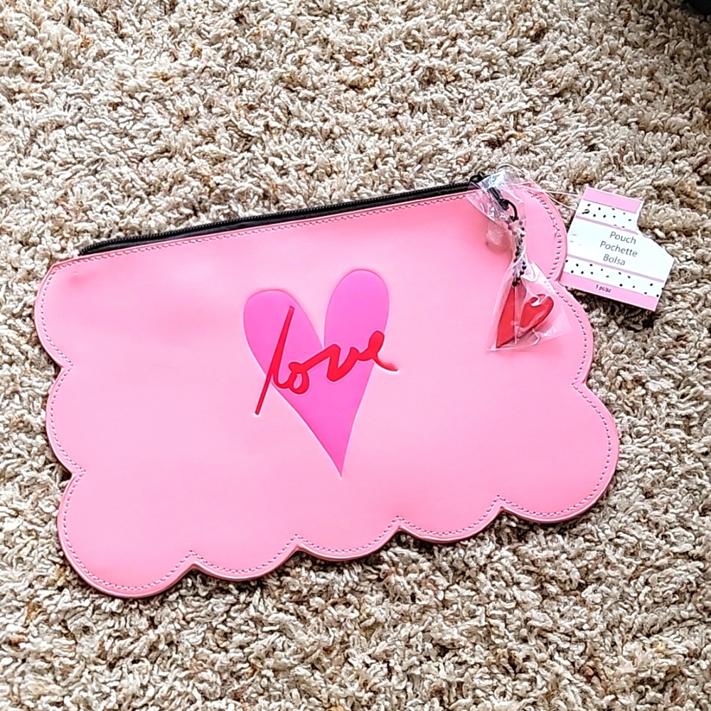 Pink heart pouch.